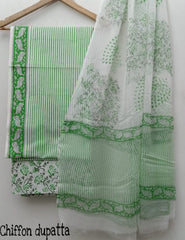 Pure Cotton Printed Salwar Suit With Chiffon Dupatta - 8