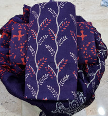 Pure Cotton Printed Salwar Suit With Chiffon Dupatta - 28