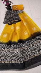 Pure Chanderi Silk Unstitched Suit (Lenght 2.5 Mtr Each Of Top, Bottom & Dupatta) - 24