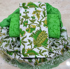 Pure Cotton Printed Salwar Suit With Chiffon Dupatta - 51