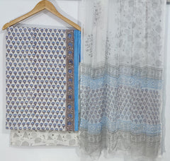 Pure Cotton Printed Salwar Suit With Chiffon Dupatta - 60