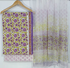 Pure Cotton Printed Salwar Suit With Chiffon Dupatta - 63