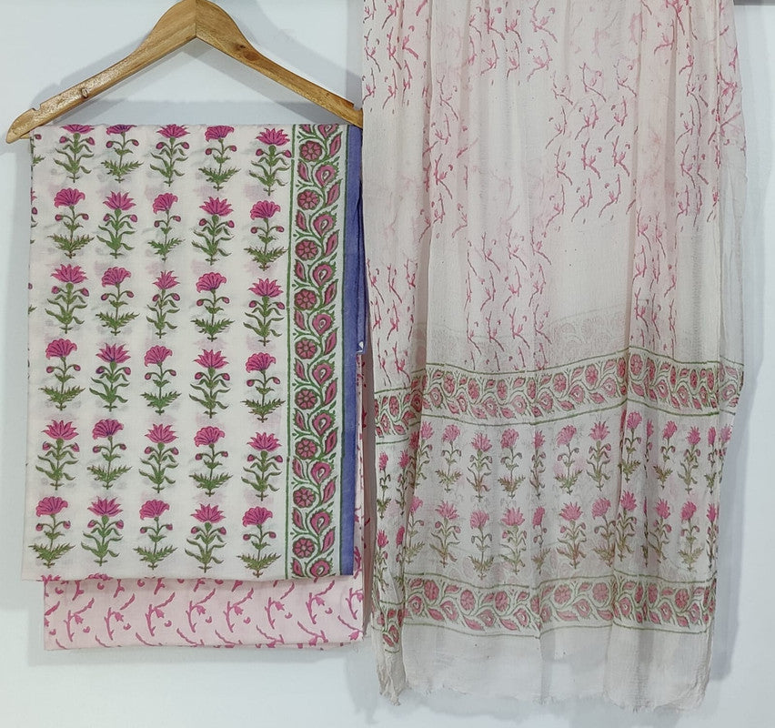 Pure Cotton Printed Salwar Suit With Chiffon Dupatta - 64