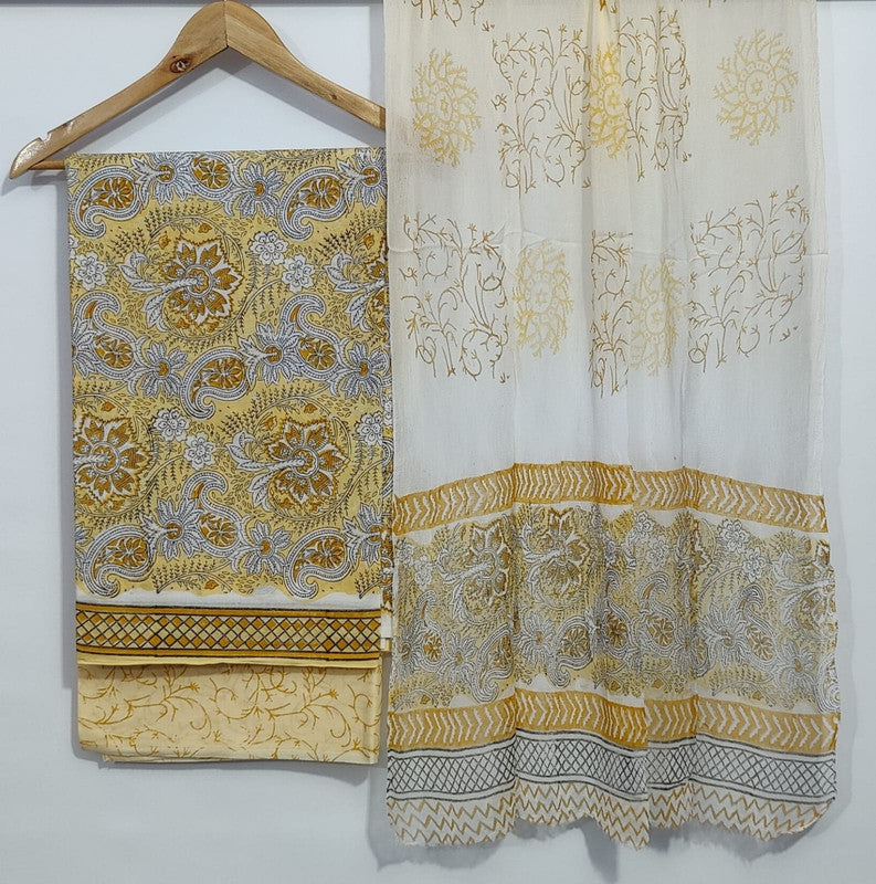 Pure Cotton Printed Salwar Suit With Chiffon Dupatta - 68