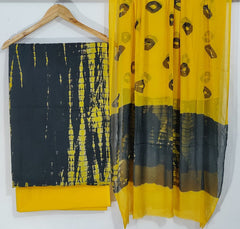 Pure Cotton Printed Salwar Suit With Chiffon Dupatta - 80