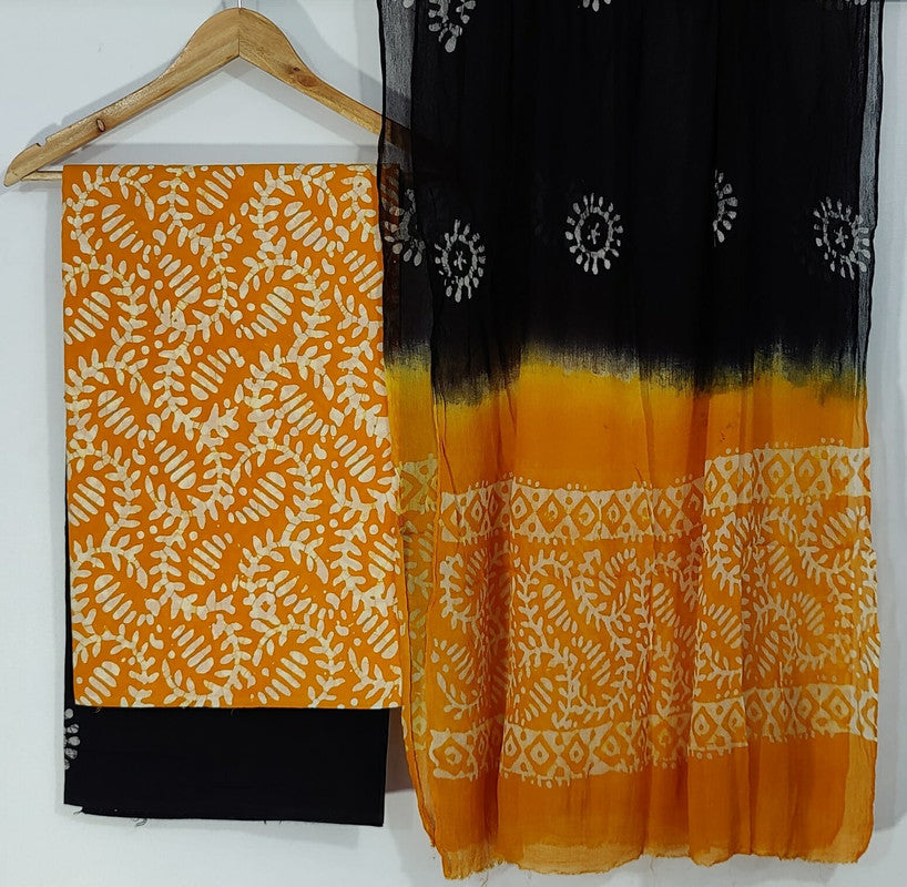 Pure Cotton Printed Salwar Suit With Chiffon Dupatta - 86