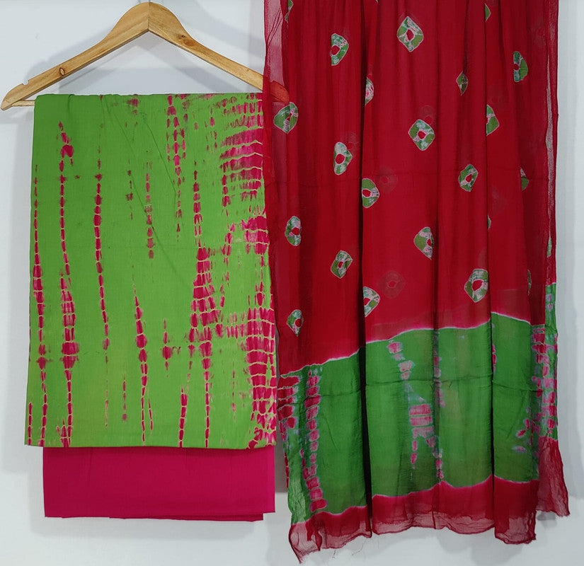 Pure Cotton Printed Salwar Suit With Chiffon Dupatta - 93