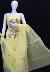 Kota Doria Embroidery Salwar Suit & Dupatta With Bottom - 17